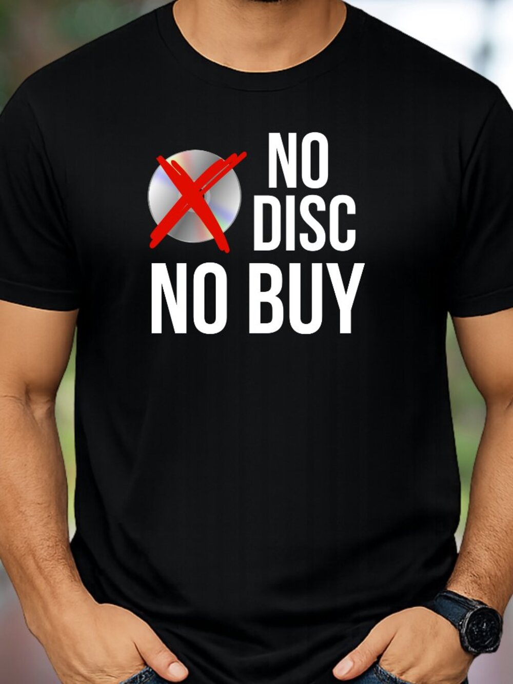 No DISK NO BUY - Graphic Tee White Lettering